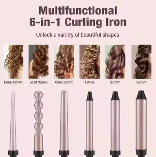 Pinza Rizador 6 En 1 Para Cabello