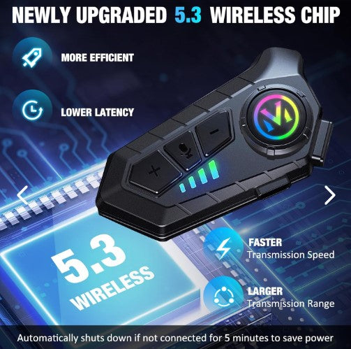 Auricular para casco Bluetooth IPX6 V10