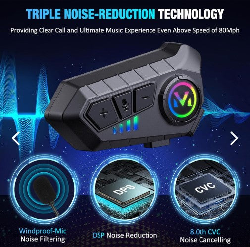Auricular para casco Bluetooth IPX6 V10