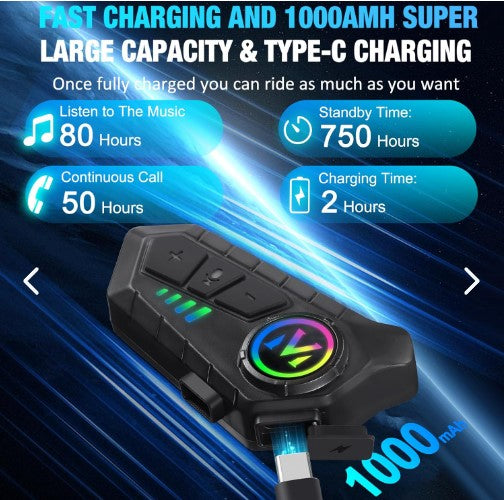 Auricular para casco Bluetooth IPX6 V10