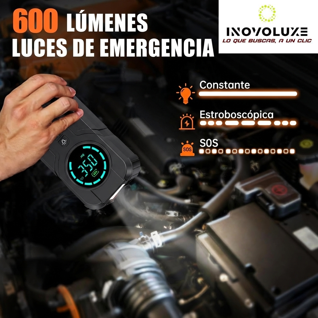 Inovoluxe VoltAir Pro - Arrancador y Compresor Inteligente All-in-One