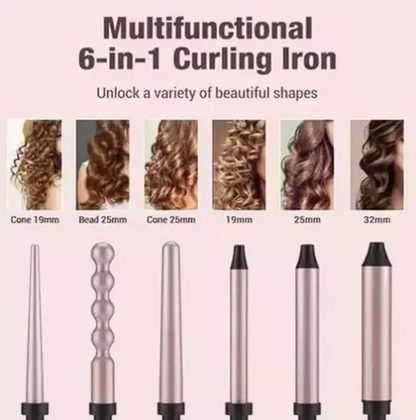 Pinza Rizador 6 En 1 Para Cabello