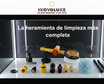 Inovoluxe HydroBrush 360 – Cepillo Giratorio a Presión y lleva GRATIS Boquilla Multifunción 6 en 1 para Manguera