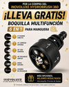 Inovoluxe HydroBrush 360 – Cepillo Giratorio a Presión y lleva GRATIS Boquilla Multifunción 6 en 1 para Manguera