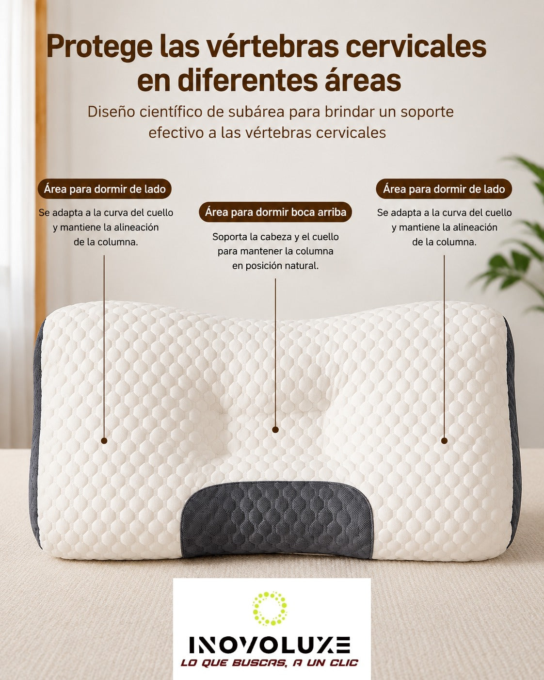 Inovoluxe DreamAlign: Alivia el Dolor Cervical y Llévate GRATIS un Cojín para Piernas