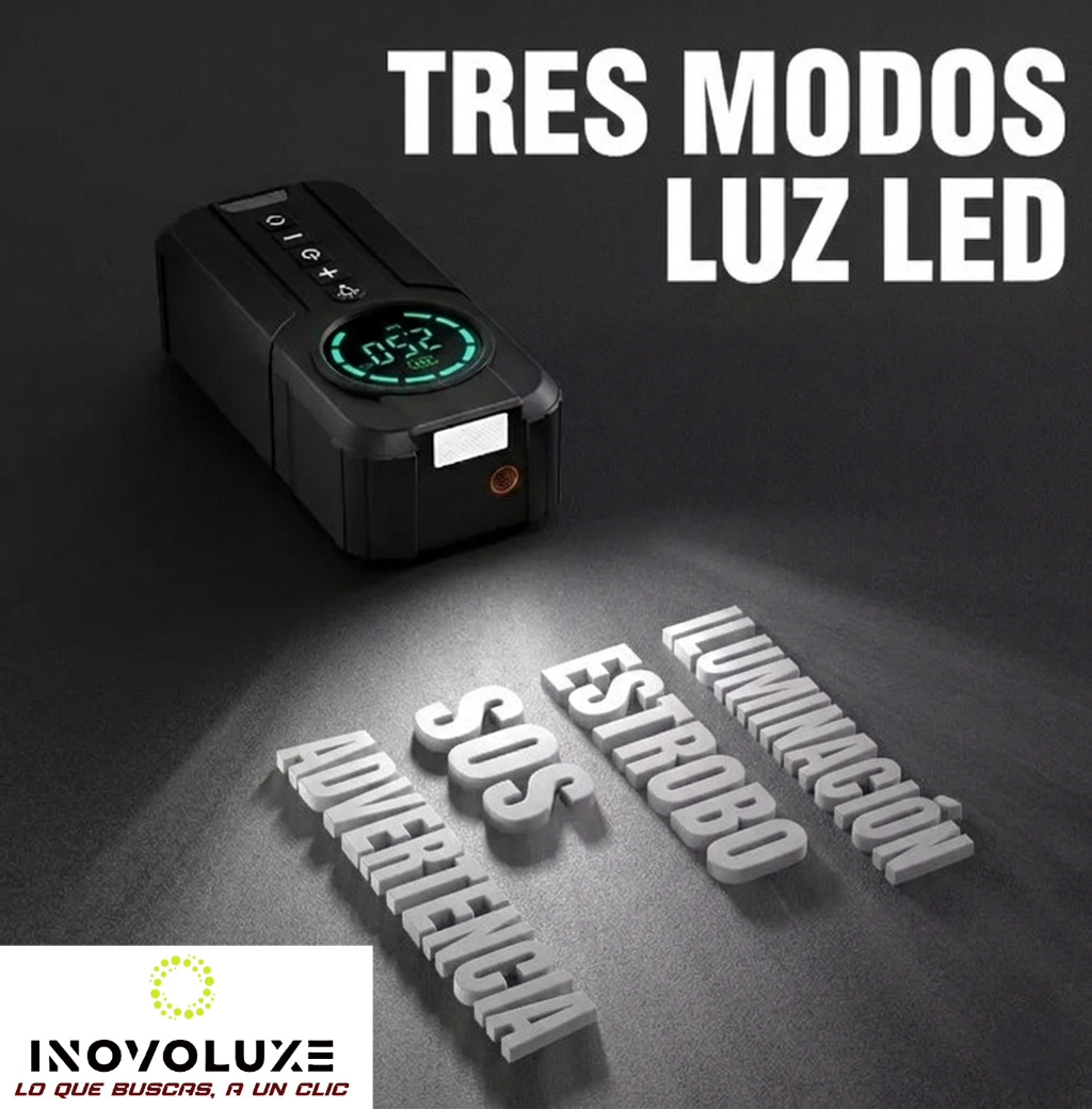Inovoluxe VoltAir Pro - Arrancador y Compresor Inteligente All-in-One