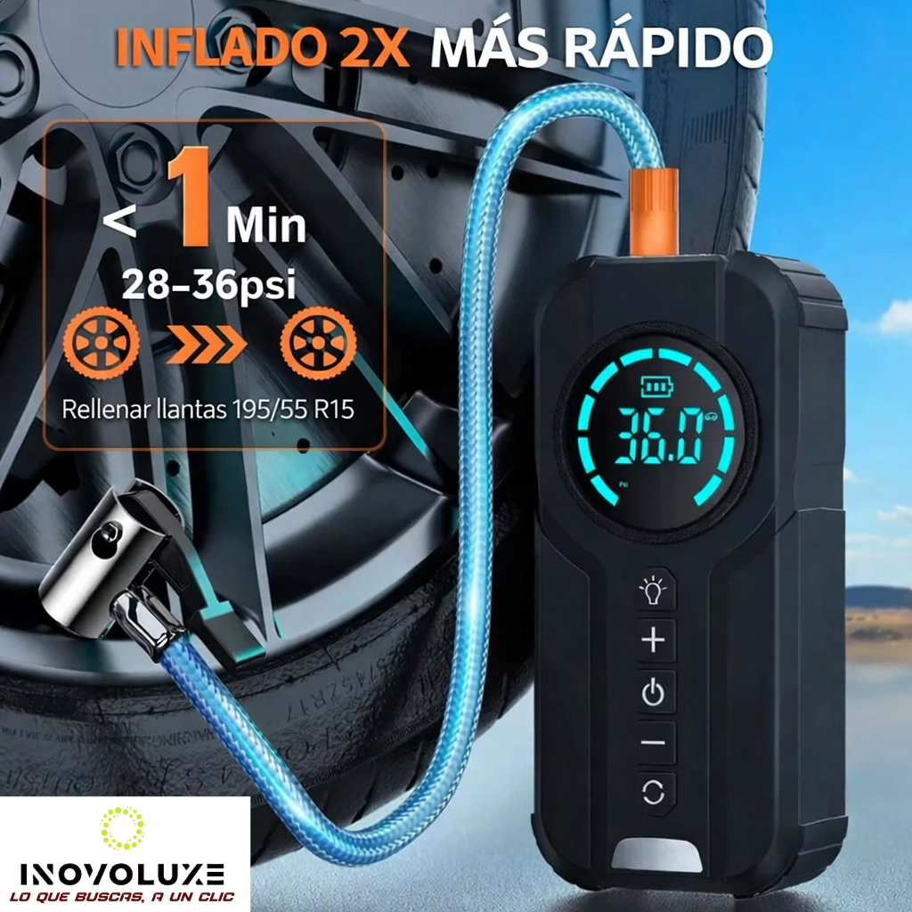 Inovoluxe VoltAir Pro - Arrancador y Compresor Inteligente All-in-One
