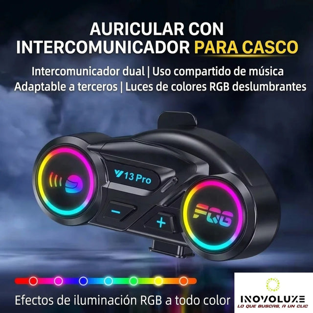 Inovoluxe RideSync Pro - Intercomunicador Bluetooth para Casco