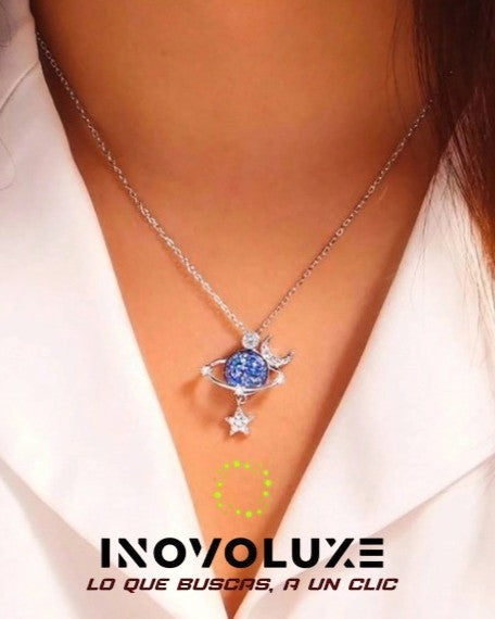 Inovoluxe Celestia™ - Collar Galaxia Azul y Estrellas