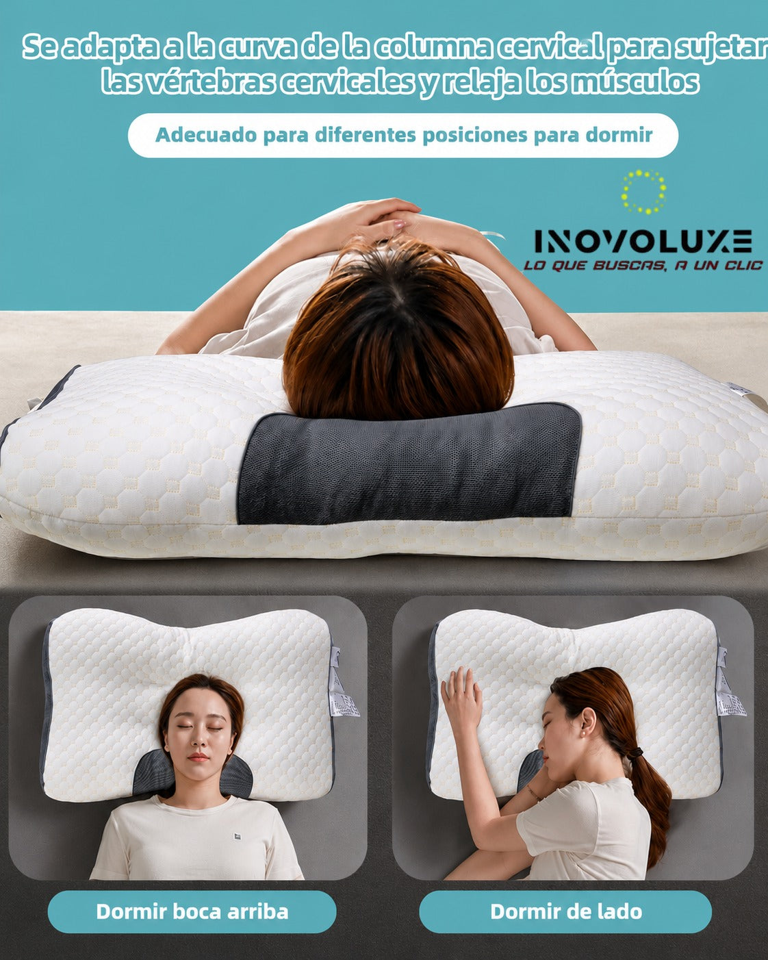 Inovoluxe DreamAlign: Alivia el Dolor Cervical y Llévate GRATIS un Cojín para Piernas