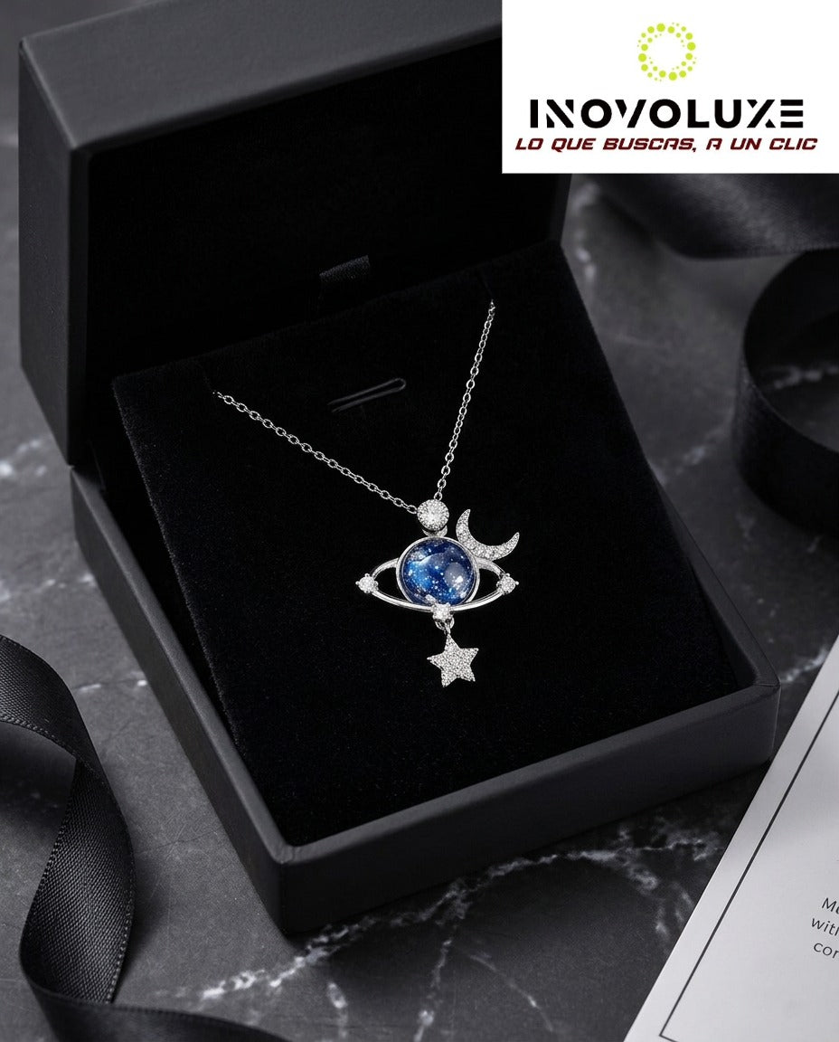 Inovoluxe Celestia™ - Collar Galaxia Azul y Estrellas