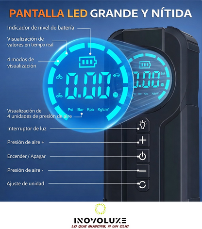 Inovoluxe VoltAir Pro - Arrancador y Compresor Inteligente All-in-One