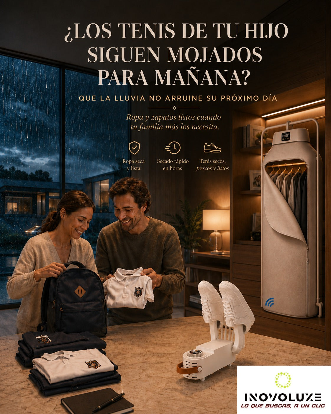 Inovoluxe DryCare Duo – Secador de Ropa y Zapatos