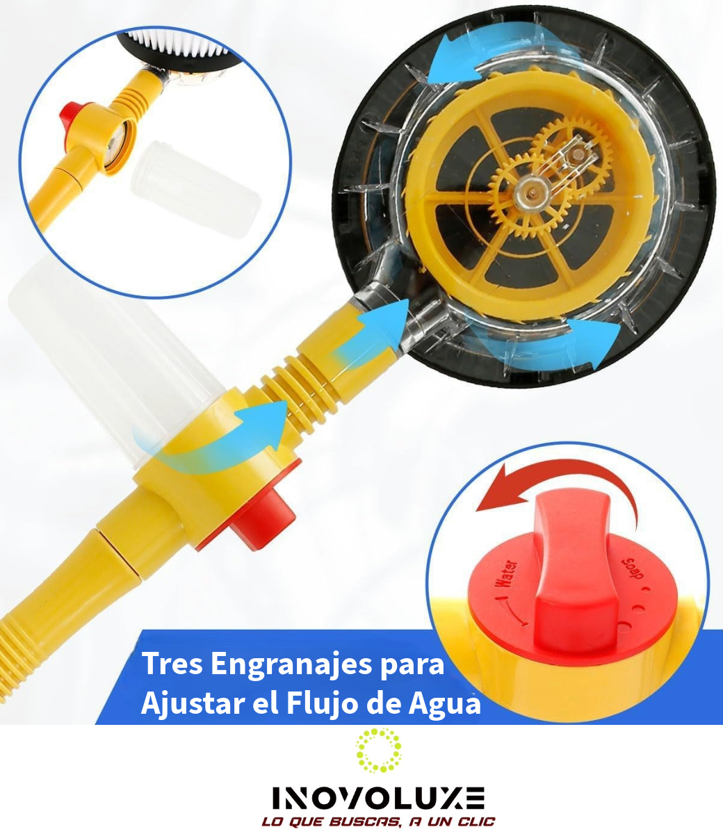 Inovoluxe HydroBrush 360 – Cepillo Giratorio a Presión