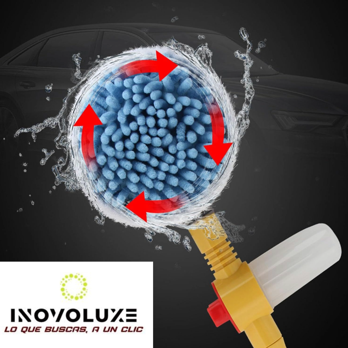 Inovoluxe HydroBrush 360 – Cepillo Giratorio a Presión